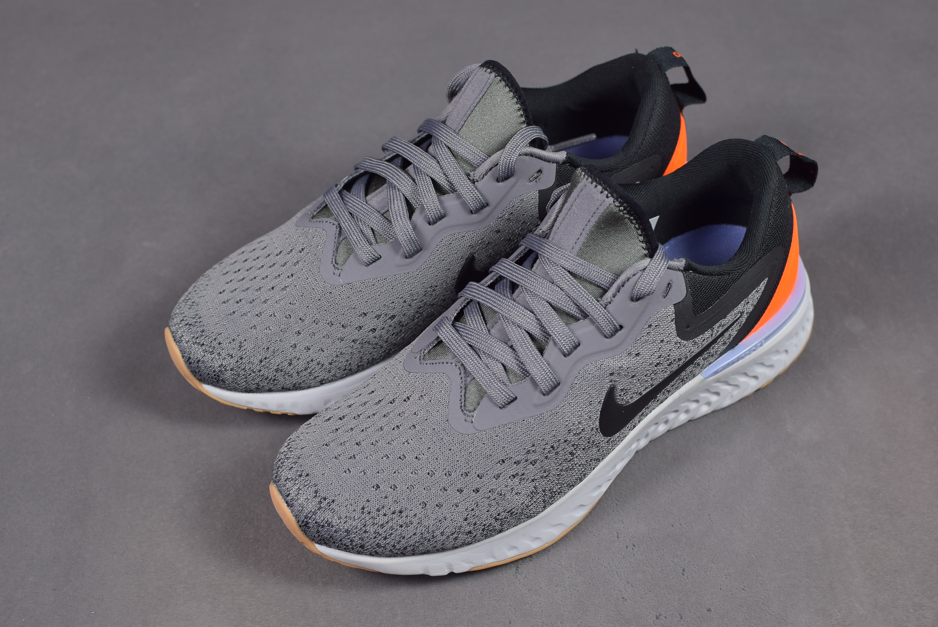 Women Nike Odyssey React Grey Black Orange Shoes - Click Image to Close